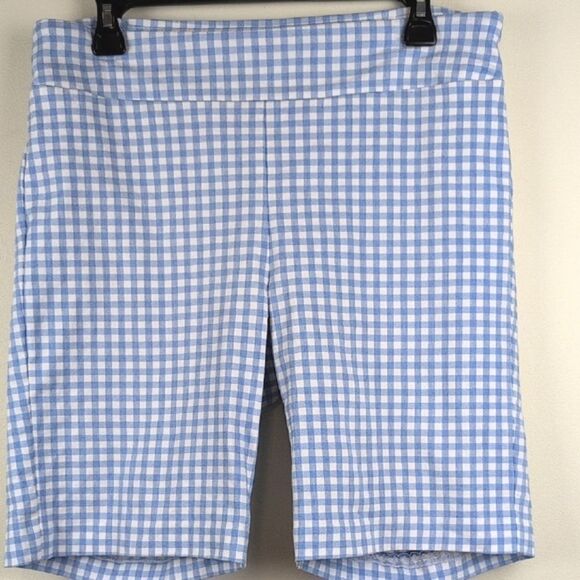 J. McLaughlin Masie Short Chambray & White Pull On Style Size 12 - Picture 3 of 7